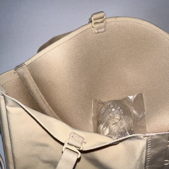 Skims Deep Plunge Shapewear Bra Small Sand Convert. Strapless Plus Clear Strap - Picture 7 of 10